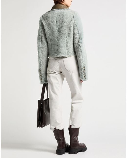 Rick Owens Gray Shearling- & Kunstfell