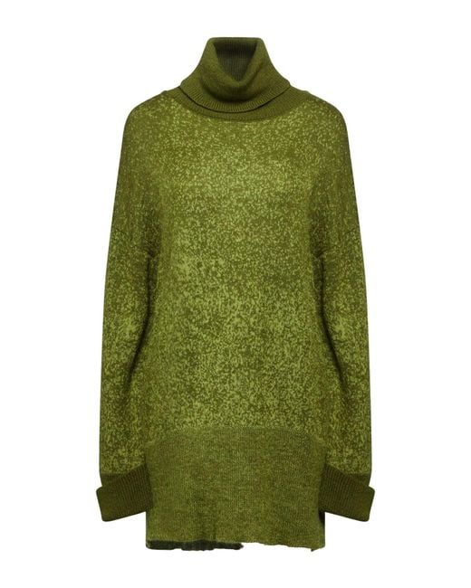Manila Grace Green Military Turtleneck Acrylic, Polyamide, Mohair Wool