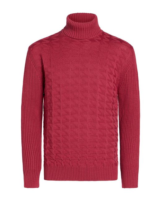 PHILOTINTO Red Turtleneck Merino Wool, Acrylic for men