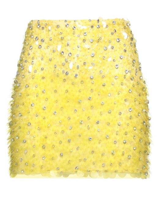 DES_PHEMMES Yellow Mini Skirt Nylon