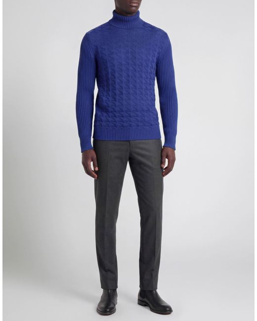 PHILOTINTO Blue Turtleneck Merino Wool, Acrylic for men