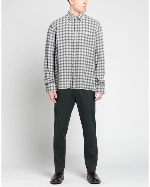 Officine Generale Gray Charcoal Shirt Cotton, Elastane for men