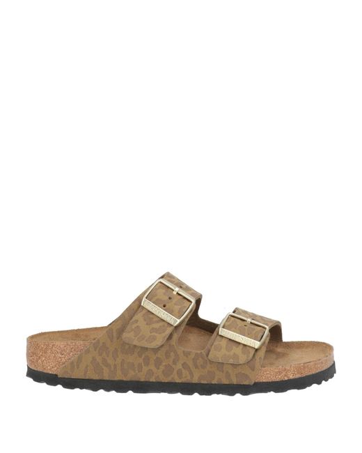 Birkenstock White Khaki Sandals Synthetic Material