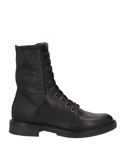 Mjus Black Ankle Boots Leather, Textile Fibers