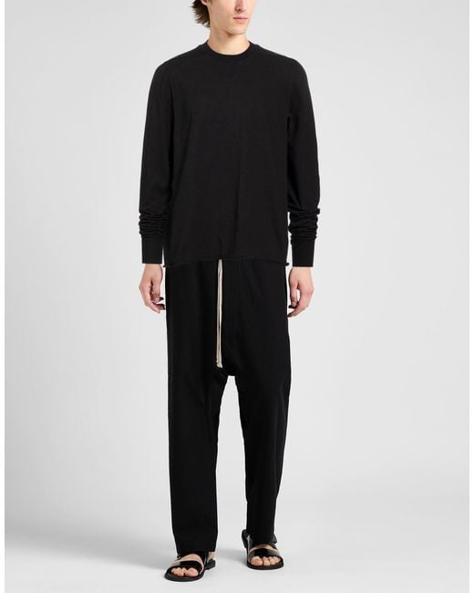 Rick Owens Black Sweatshirt Cotton for men