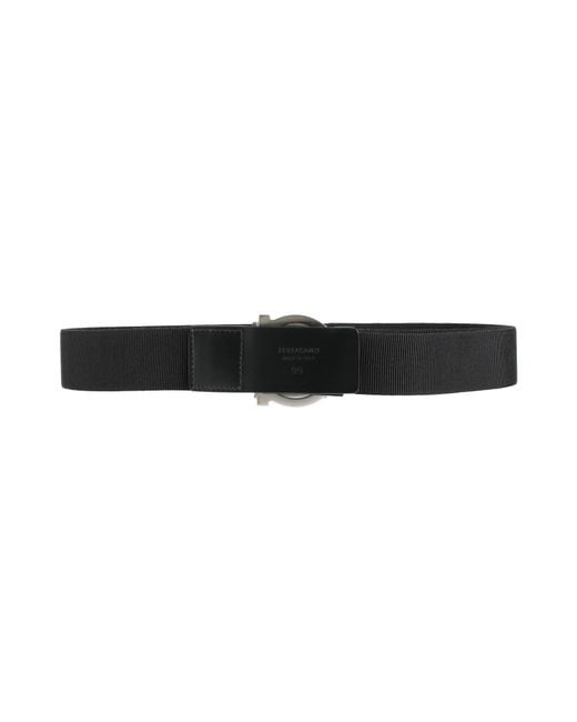 Ferragamo Black Belt Viscose, Cotton for men