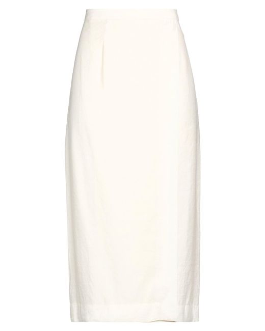Gentry Portofino White Midi Skirt Modal, Polyester