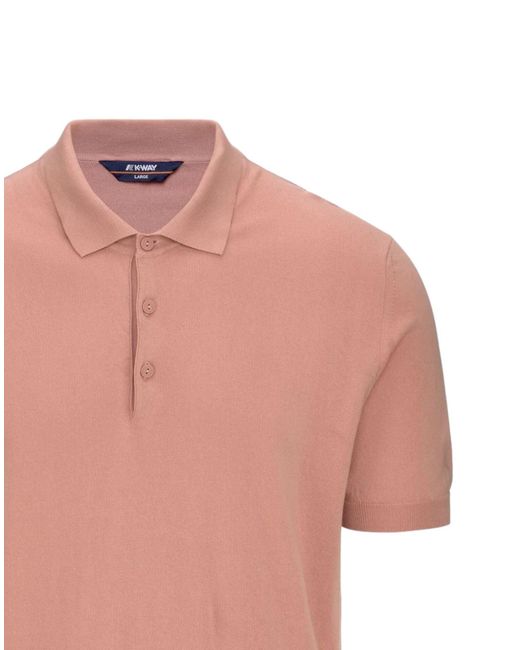 K-Way Poloshirt in Pink für Herren