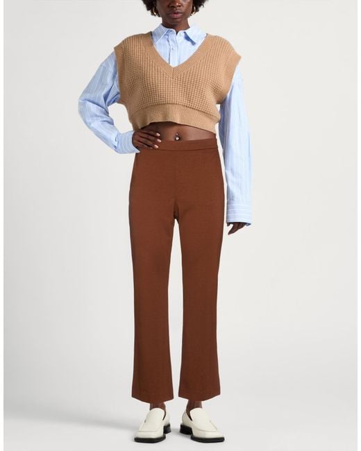 Maliparmi Brown Pants Viscose, Polyamide, Elastane