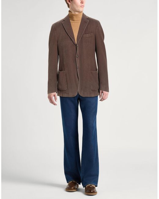 Santaniello Brown Blazer Wool for men
