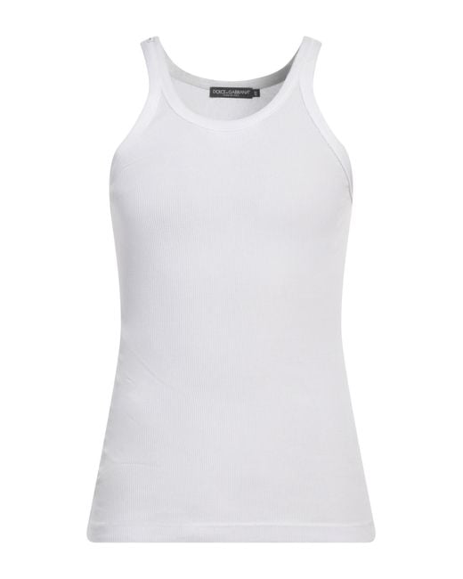 Dolce & Gabbana White Tank Top Cotton for men