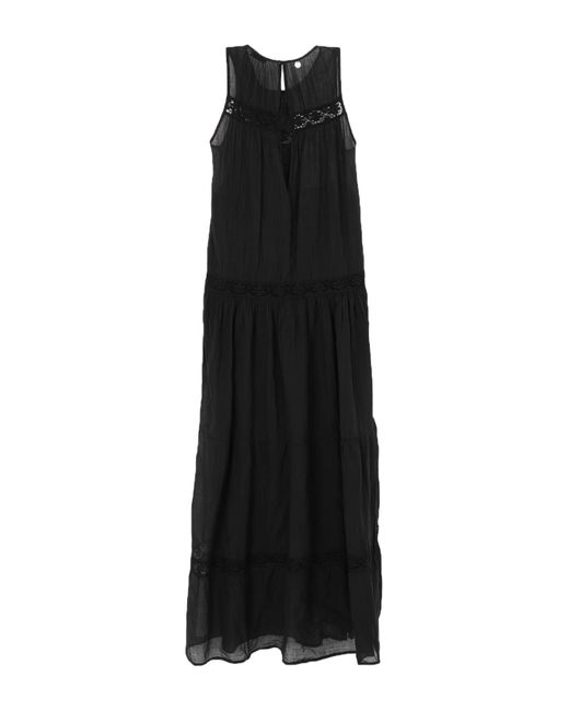 Rebel Queen By Liu Jo Cotton Long Dress in Black - Lyst