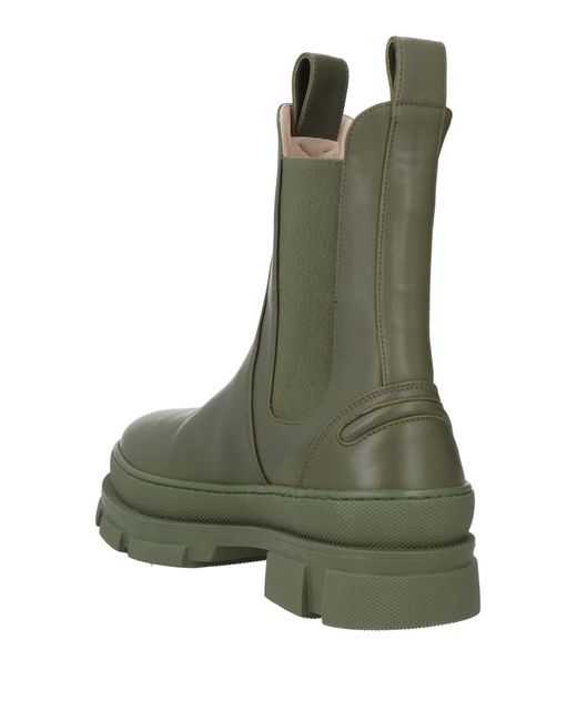 Bettina Vermillon Green Ankle Boots