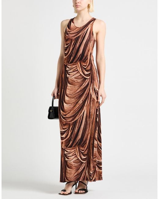 Rabanne Brown Maxi Dress Viscose, Elastane