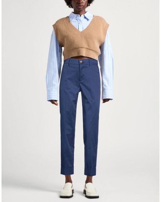 Berwich Blue Midnight Pants Cotton, Elastane