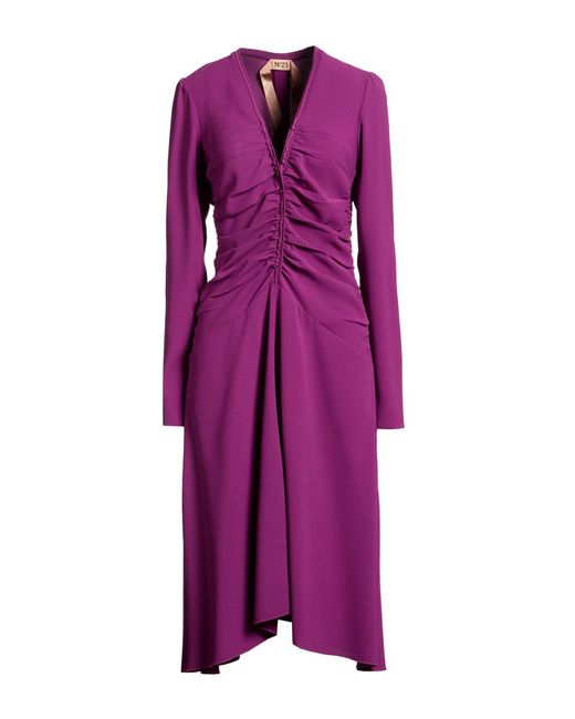 N°21 Purple Midi Dress Polyester