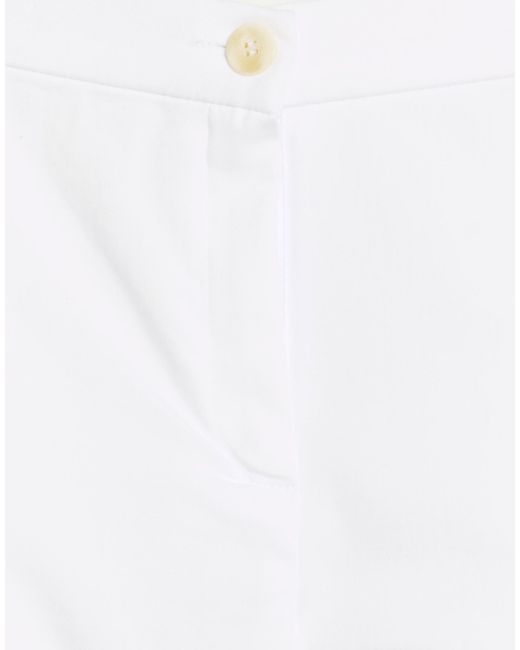 Elena Miro White Pants Cotton, Polyester, Elastane