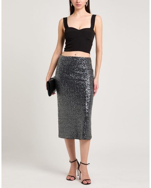 Ottod'Ame Gray Midi Skirt Polyester