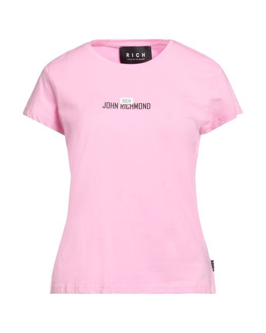 John Richmond Pink T-Shirt Cotton, Elastane