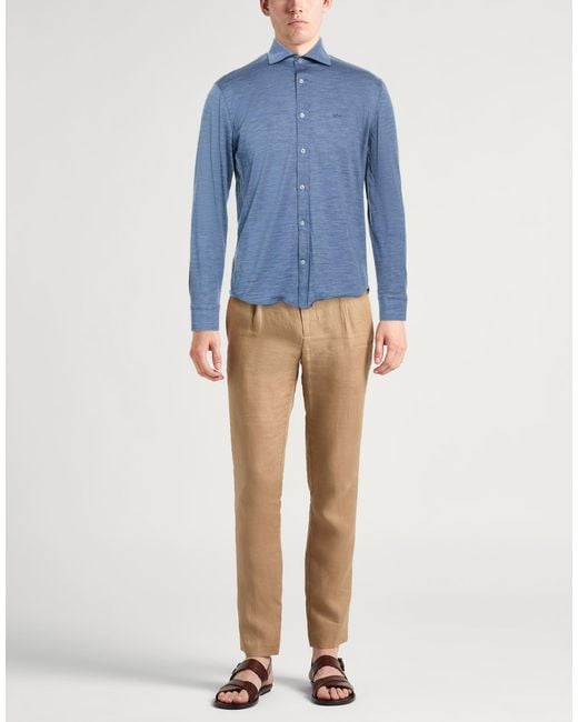 Paul & Shark Blue Shirt Wool for men