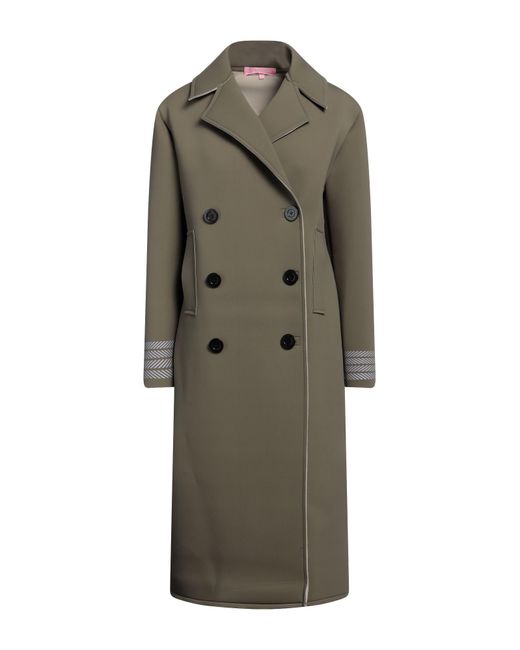 La Fille Des Fleurs Green Overcoat & Trench Coat