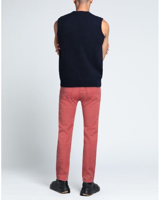 Jacob Coh?n Red Jeans Linen, Cotton, Elastane for men