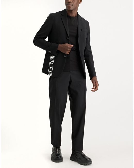 DSquared² Black Blazer Virgin Wool, Viscose, Elastane for men