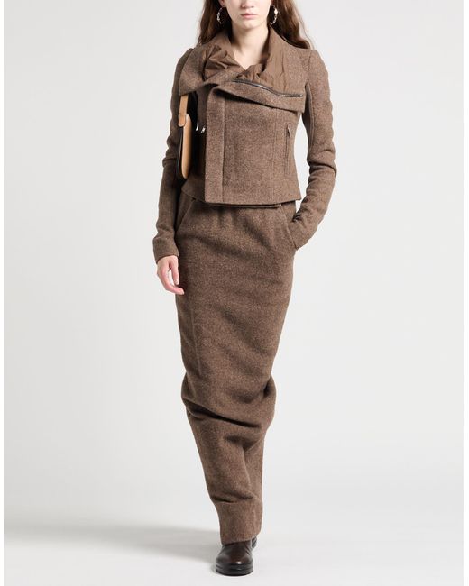 Rick Owens Brown Khaki Jacket Virgin Wool