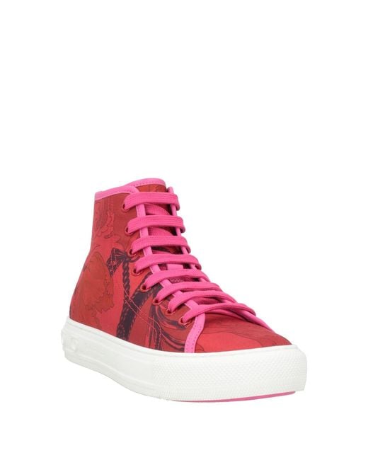 Ferragamo Pink Sneakers Textile Fibers, Calfskin