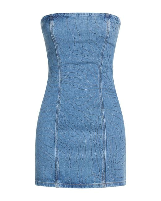 ROTATE BIRGER CHRISTENSEN Mini Dress Organic Cotton, Elastane in Blue