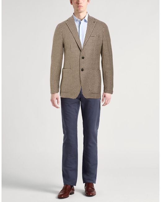 Tagliatore Brown Blazer Virgin Wool, Polyamide for men