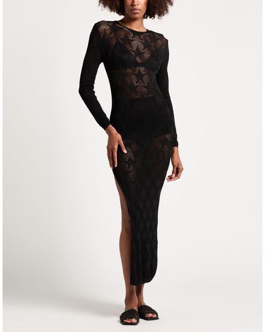 Akep Black Maxi Dress Viscose, Polyamide