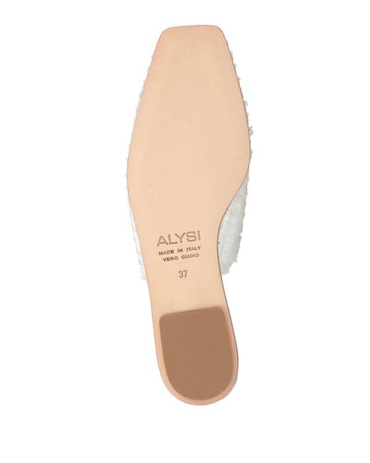 Alysi White Mules & Clogs Leather