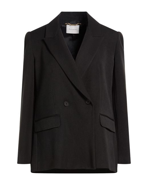 Manila Grace Black Blazer Polyester, Viscose, Elastane
