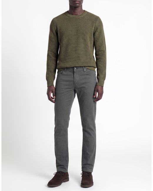 Hand Picked Gray Pants Cotton, Elastane for men