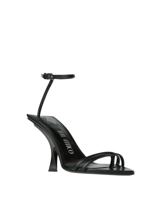 The Attico Black Sandals Leather, Textile Fibers