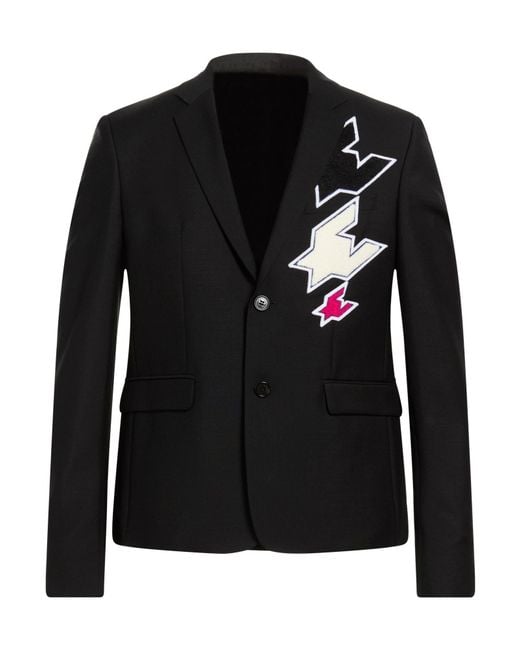 Kris Van Assche Black Blazer Wool, Mohair Wool for men