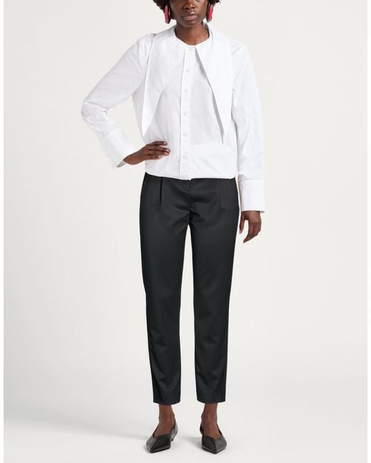 Maje Black Pants Polyester, Virgin Wool, Elastane