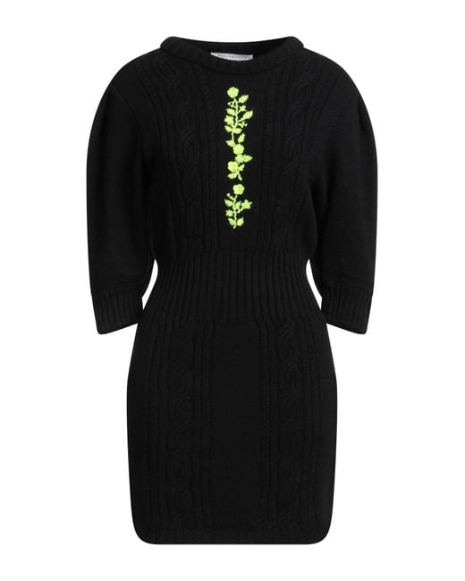 Philosophy Di Lorenzo Serafini Black Mini Dress Virgin Wool, Polyamide, Elastane