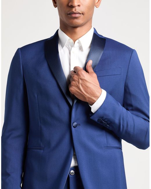 Pal Zileri Blue Suit Wool, Polyester for men