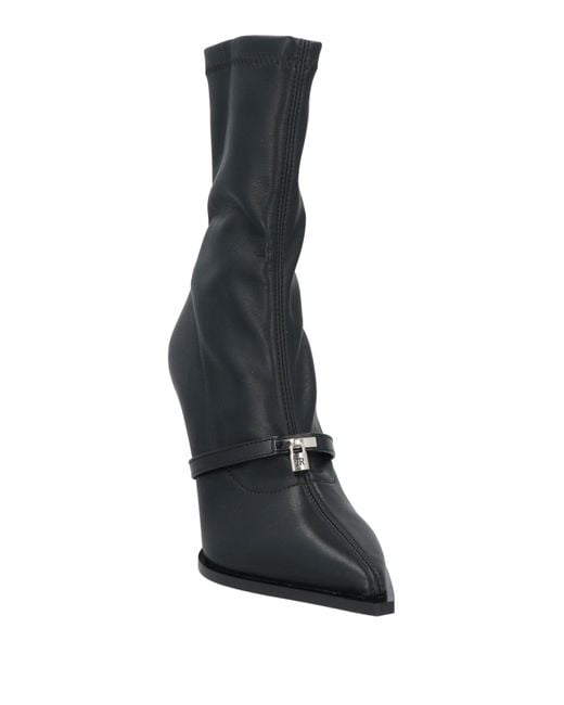 John Richmond Black Ankle Boots Textile Fibers