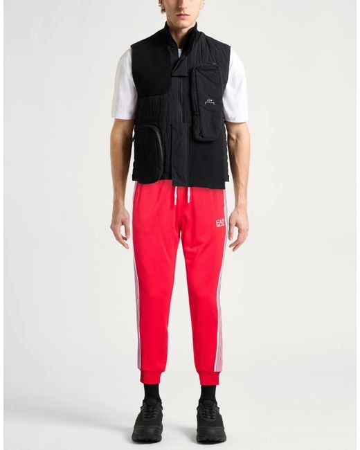 EA7 Red Pants Cotton, Polyester, Elastane for men