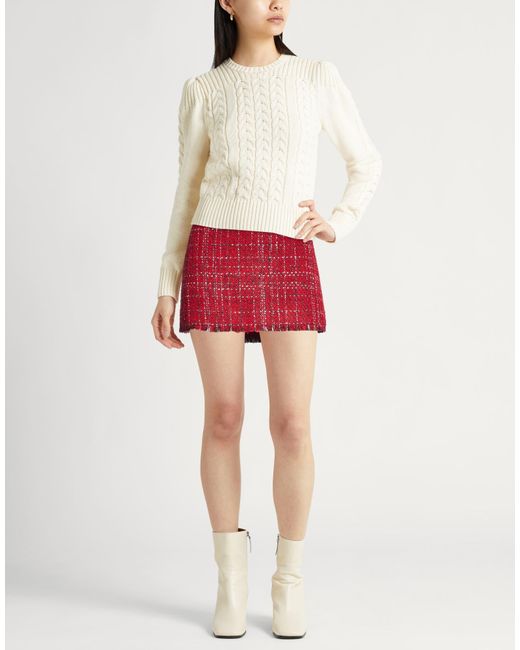 Liu Jo Red Mini Skirt Acrylic, Virgin Wool, Polyester, Polyamide, Textile Fibers