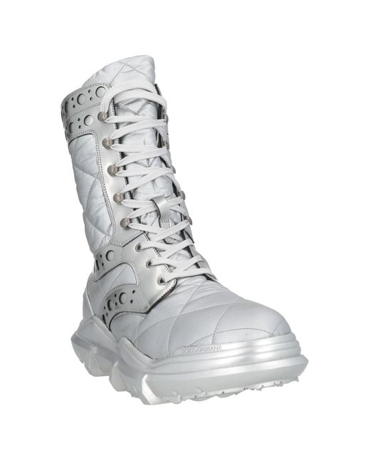 Dolce & Gabbana White Boot Textile Fibers, Rubber for men