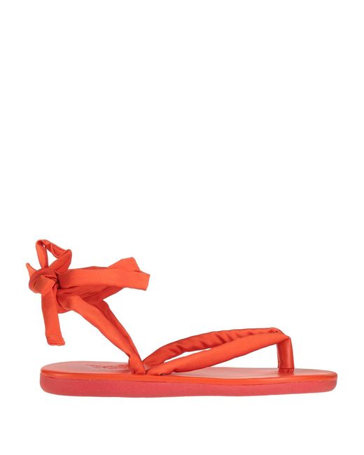 Ancient Greek Sandals Red Thong Sandal