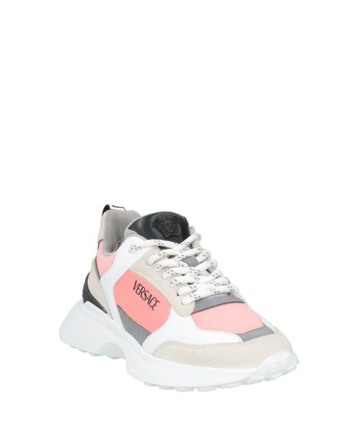 Versace Pink Sneakers Calfskin, Textile Fibers