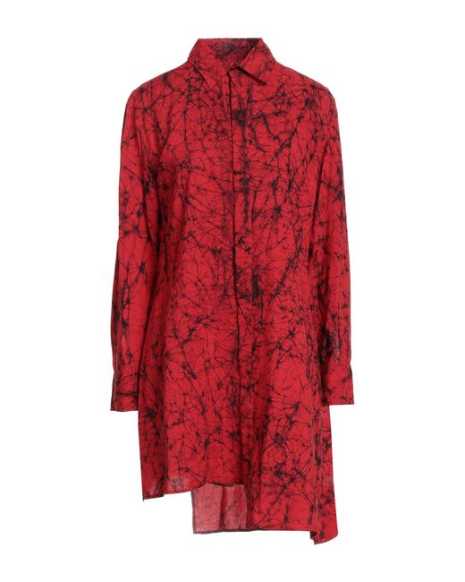 Yohji Yamamoto Red Mini Dress Rayon
