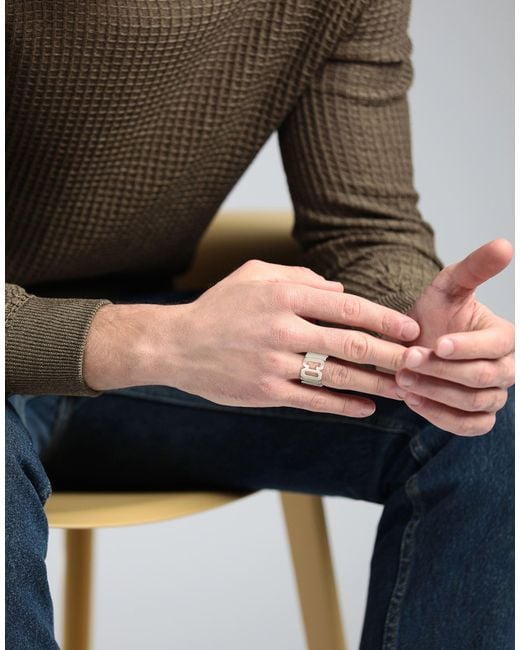 DSquared² White Ring Brass for men