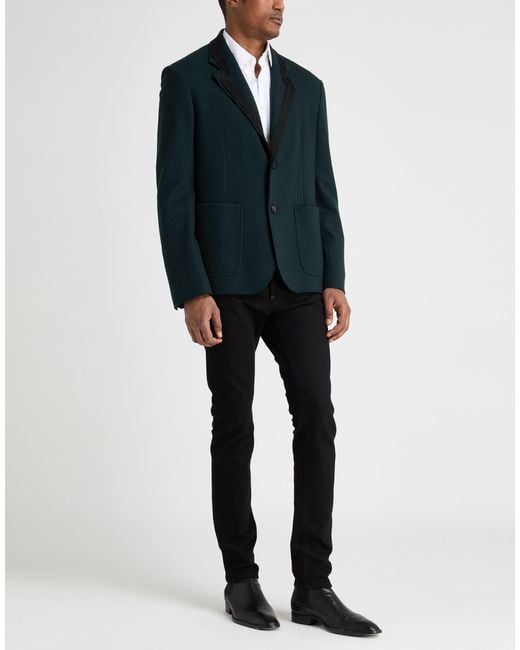 Lanvin Blue Dark Blazer Virgin Wool for men