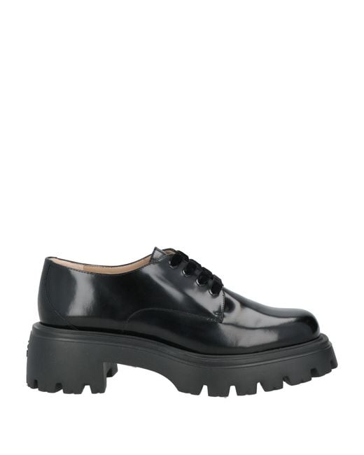 Stuart Weitzman Black Lace-Up Shoes